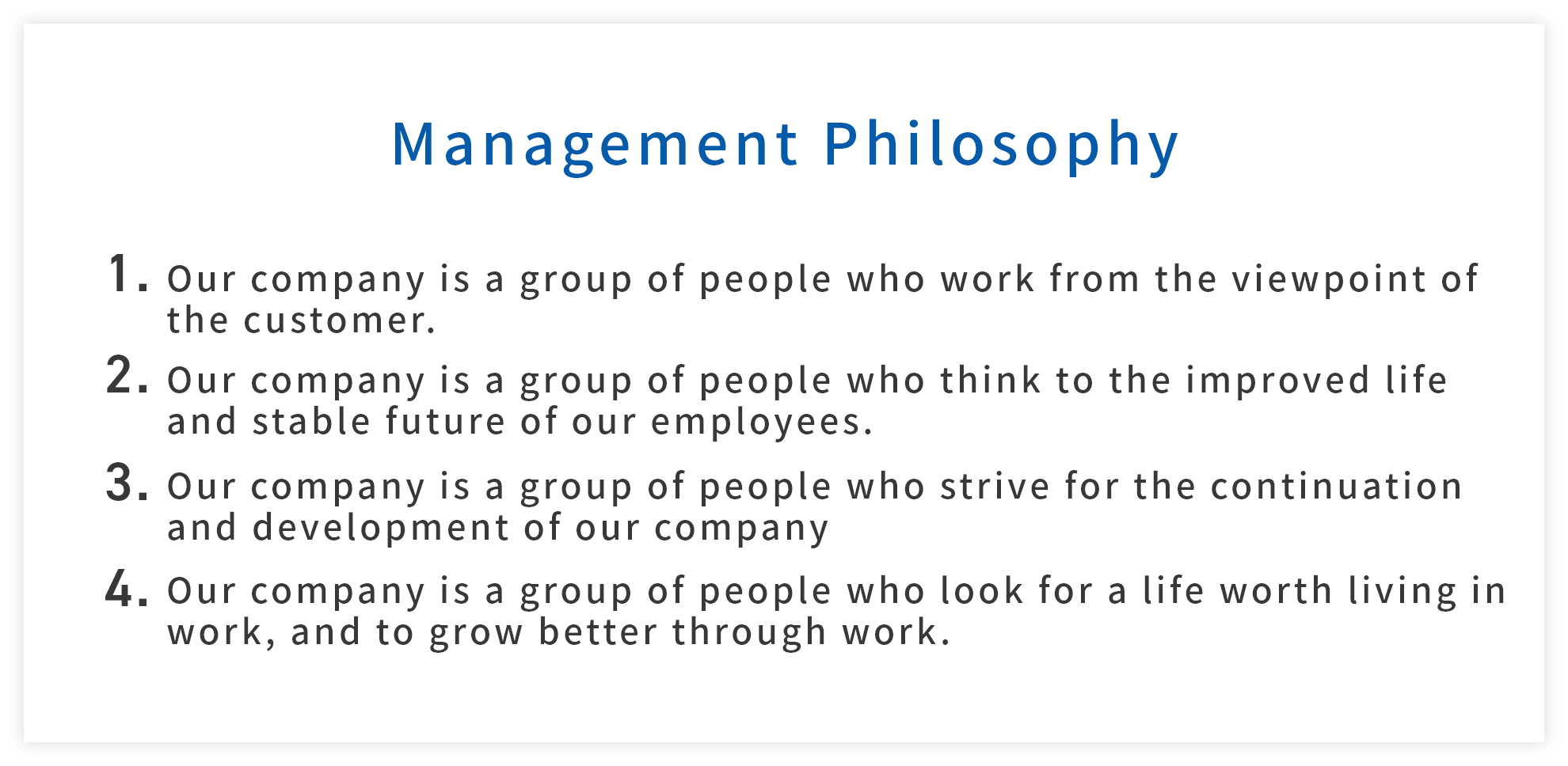 Management Philosophy